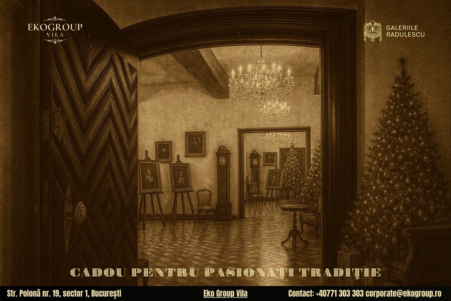 Un cadou de Crăciun inedit pentru iubitorii culturii: acces la expoziția fascinantă „Crăciunul anilor ’30” de la Eko Group Vila